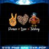 Peace Love Turkey Leopard Heart SVG Cutting File