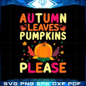 Autumn Leaves  Big Pumpkin SVG Cutting File