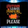 Autumn Leaves Pumpkins SVG Cutting File