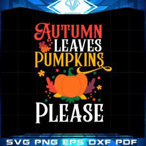 Autumn Leaves Pumpkins SVG Cutting File