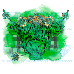 Highland Cow St Patricks Day Sublimation, St. Patrick?s Day Png