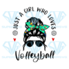 Just A Girl Who Loves Volleyball Png, Sport Png, Messy Bun Png