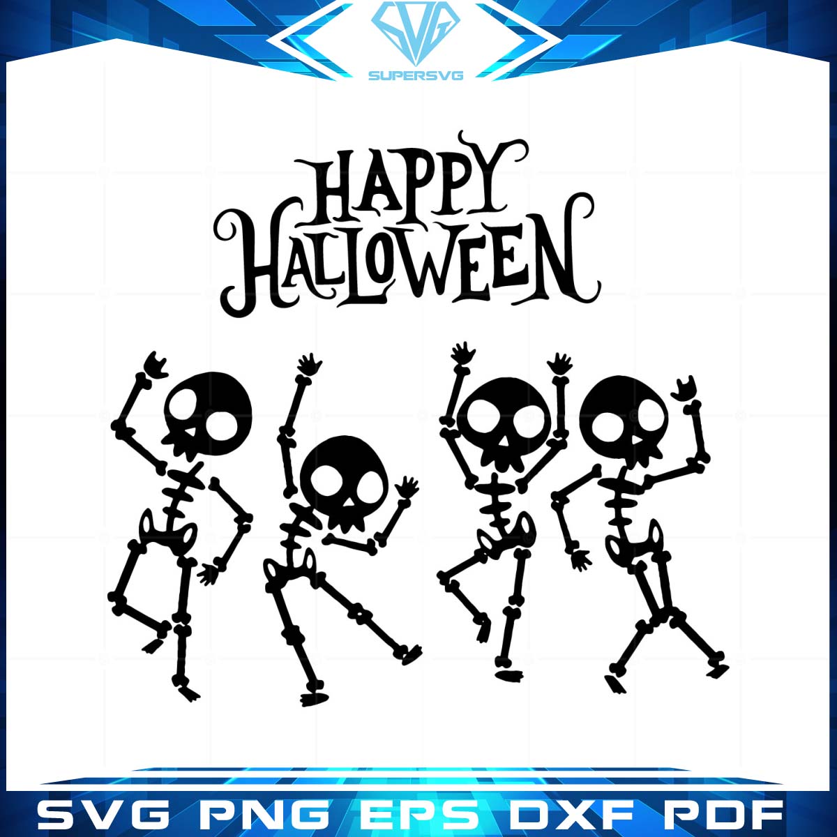 Happy Halloween Skeleton Witch SVG File For Cricut