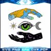 Eye Space Hand Map Sun And Moon SVG Design