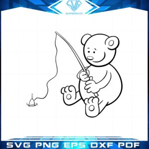 Fishing Bear SVG Cutting File