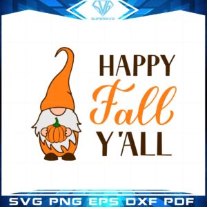Happy Fall Y’all Autumn Gnome SVG Cutting Files