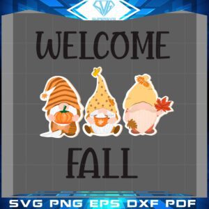 Welcome Fall Gnome Sublimation Design SVG