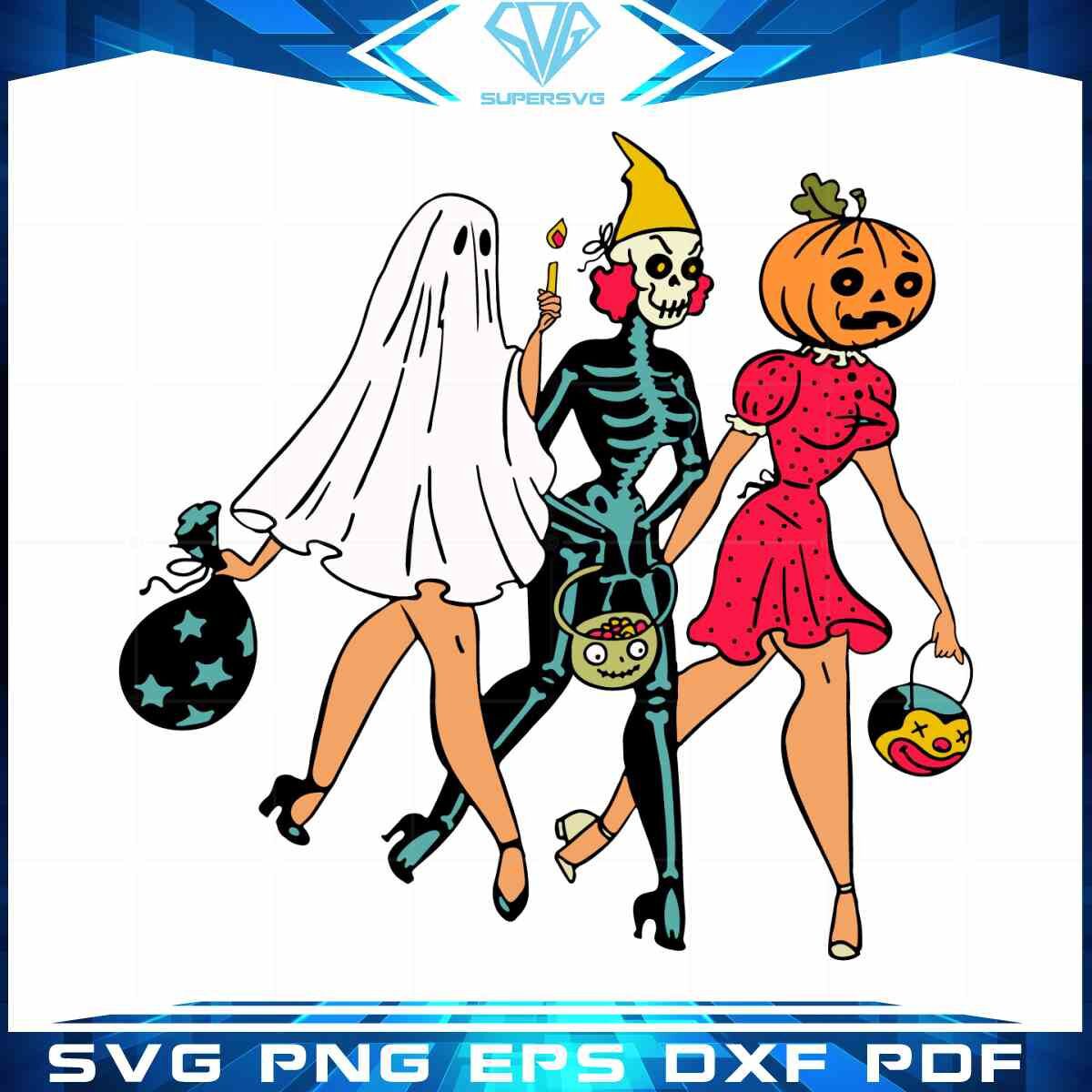 halloween-women-spooky-ghost-and-sketelon-svg-cutting-files