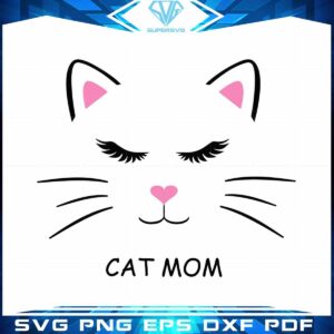 Cat Mom Cute Lady SVG Cutting Files Instant Download