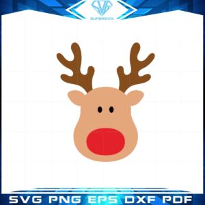 Cute Reindeer Face Sticker SVG Files for Cricut Sublimation Files
