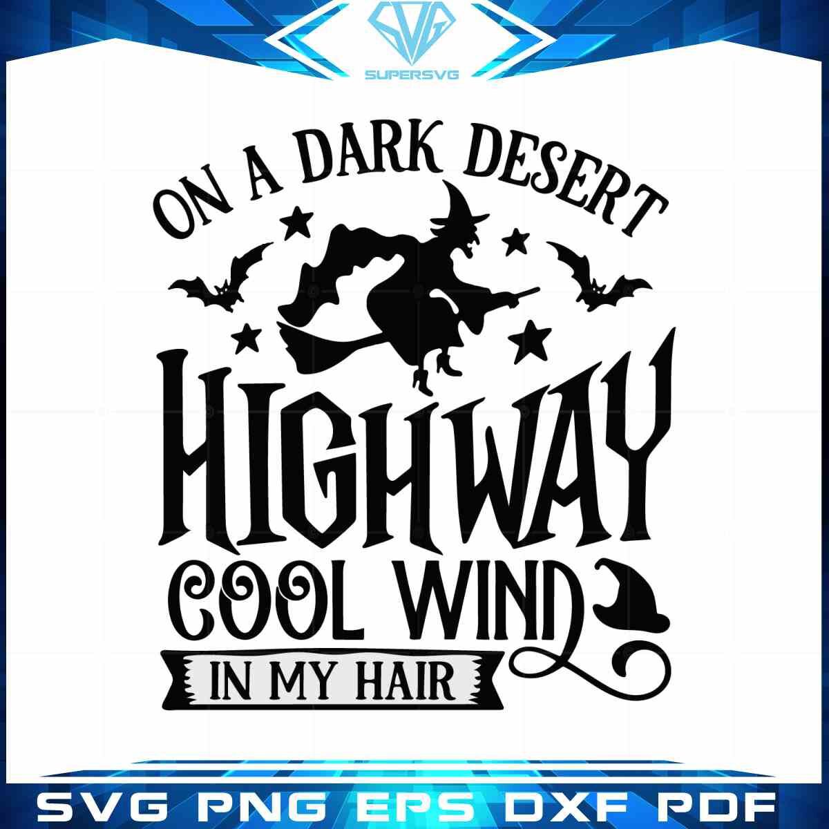 halloween-witch-fly-svg-on-a-dark-desert-highway-cutting-file
