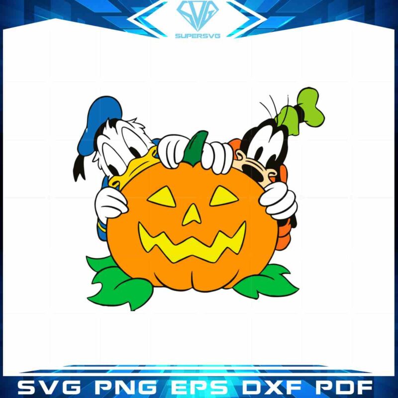 donald-duck-and-goofy-svg-halloween-pumpkin-cutting-files