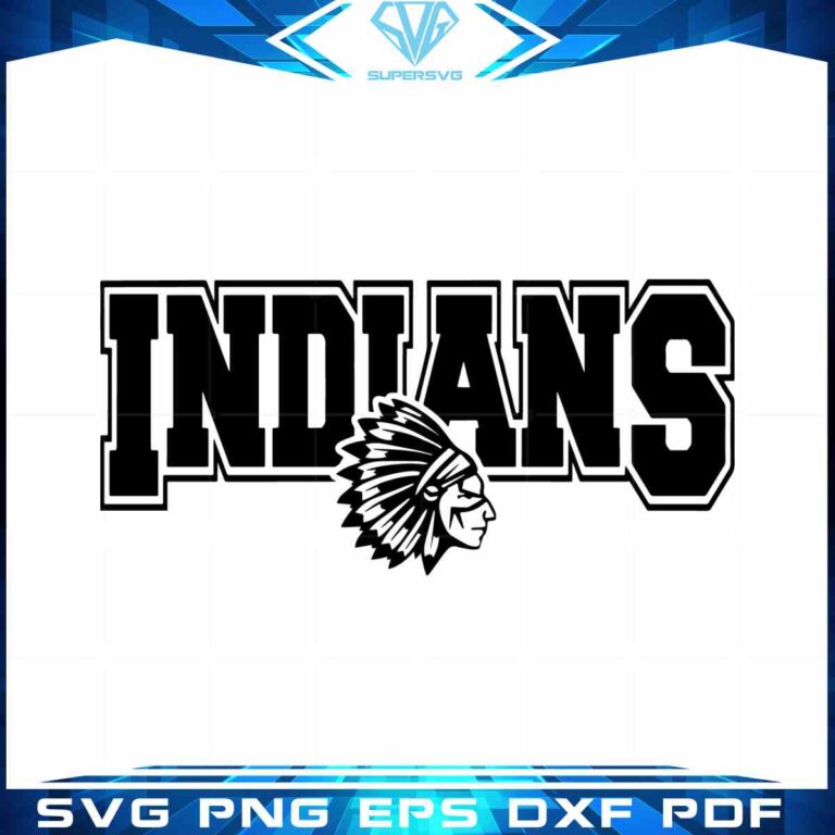 Indian Mascot Logo Football Best Design SVG Cricut Sublimation Files