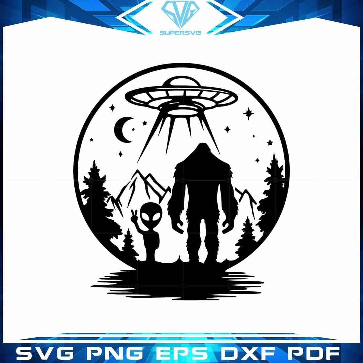big-foot-and-alien-ufo-vector-svg-files-for-cricut-sublimation-files