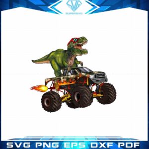 TRex Dinosaur Monster Truck Crash PNG Sublimation Designs