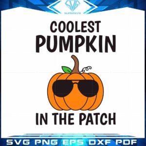 Coolest Pumpkin In The Patch SVG Cool Pumpkin Cutting Digital File