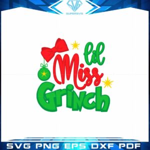 Lil Miss Grinch Christmas Design SVG Cutting Digital Files