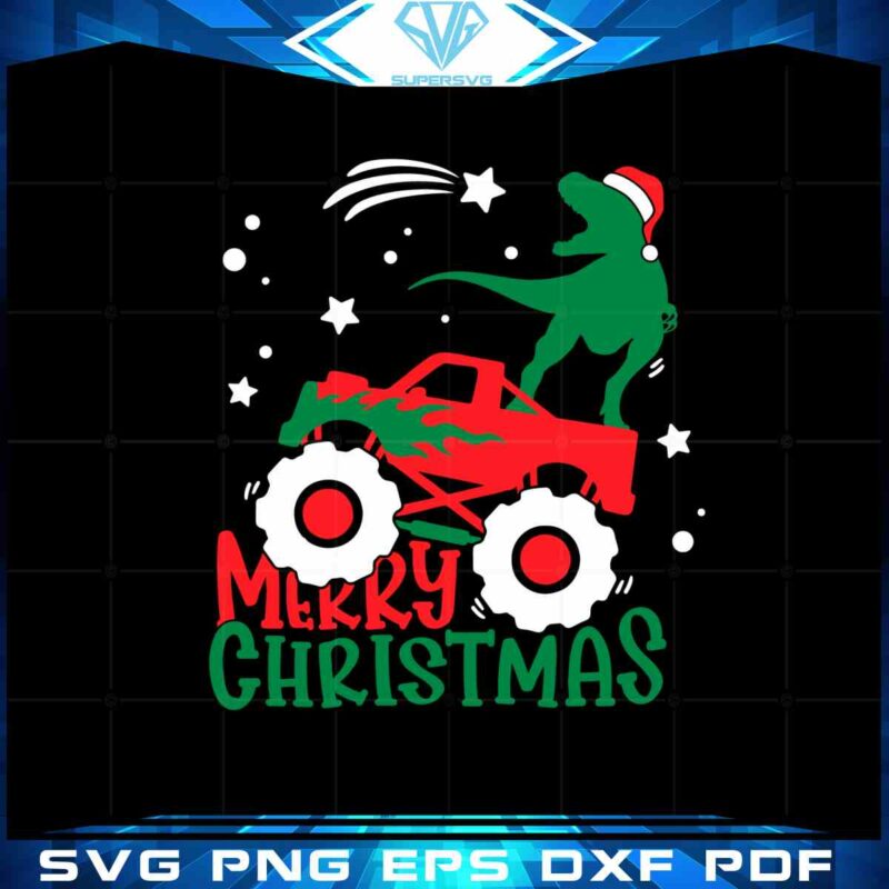 merry-christmas-dinosaur-svg-monster-truck-digital-files