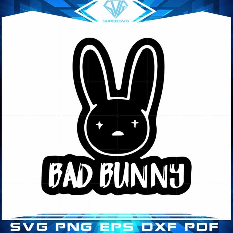 Black Bad Bunny Benito Logo SVG Files for Cricut Sublimation Files