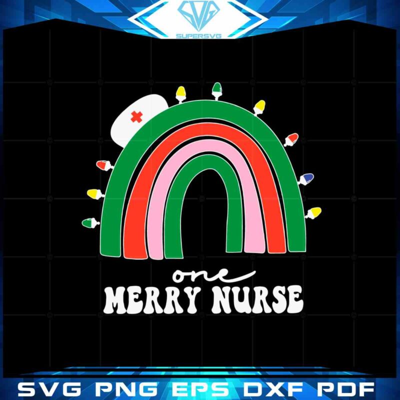 christmas-one-merry-nurse-svg-colorful-rainbow-cutting-files