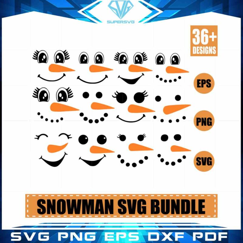 snowman-faces-bundle-svg-christmas-winter-cutting-files