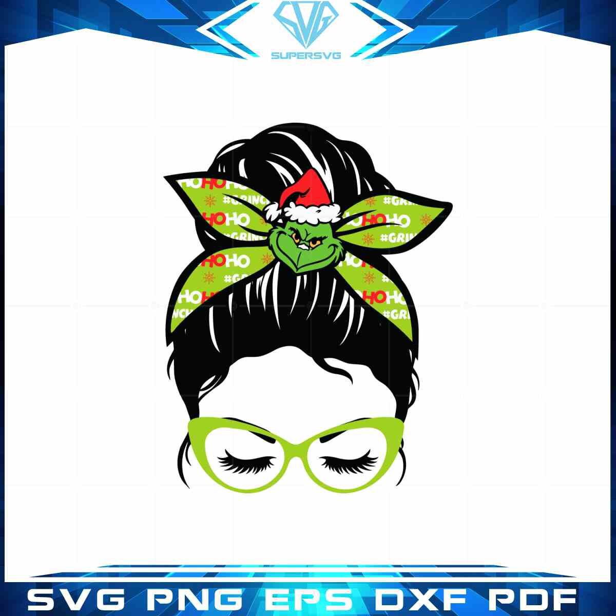 grinch-mama-messy-bun-christmas-svg-for-cricut-sublimation-files