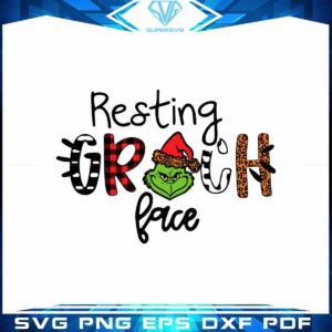 Resting Grinch Face Christmas Best SVG Cutting Digital Files