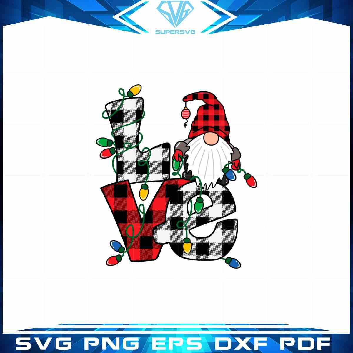 love-christmas-gnome-svg-buffalo-plaid-cutting-files