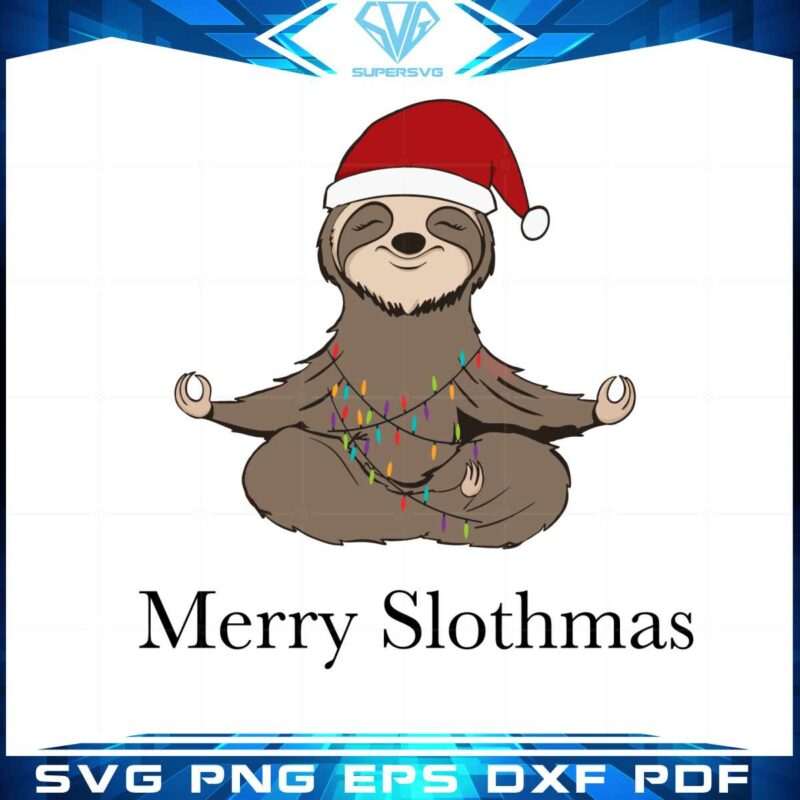 merry-slothmas-lights-xmas-yoga-lover-christmas-2022-svg-cutting-files