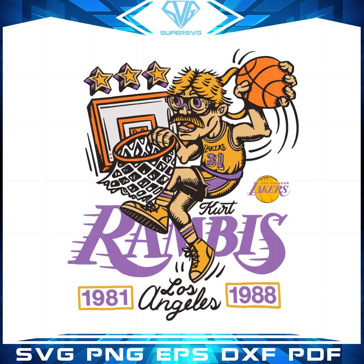 los-angeles-lakers-kurt-rambis-svg-graphic-designs-files