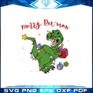 Merry Rexmas Svg Christmas Dinosaur Svg Graphic Designs Files