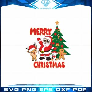 Merry Christmas Cute Santa And Reindeer SVG Cutting Files
