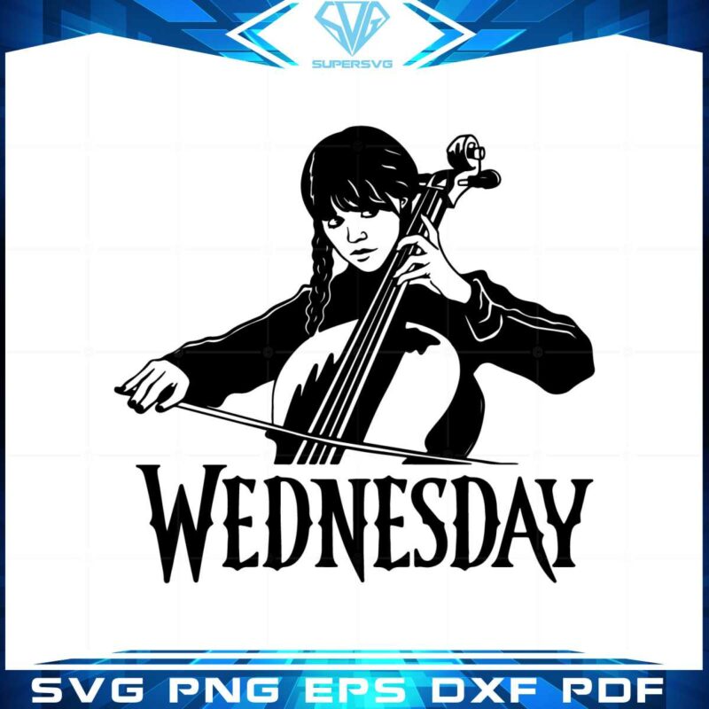 wednesday-addams-playing-cello-svg-graphic-designs-files
