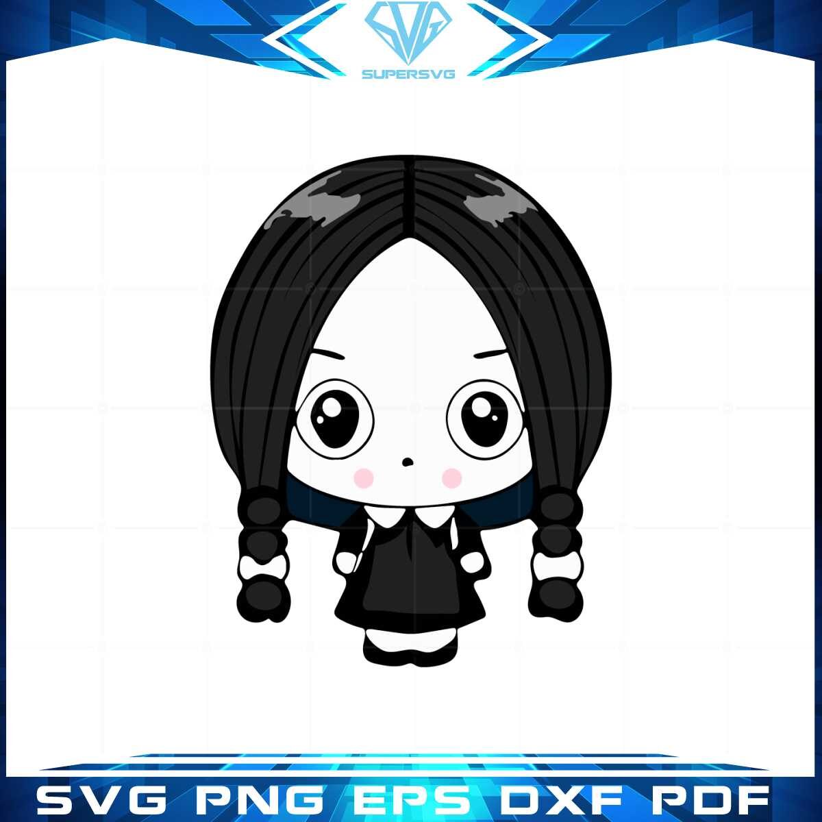 chibi-wednesday-addams-svg-files-for-cricut-sublimation-files