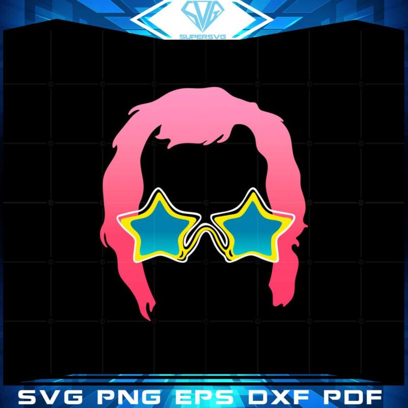elton-john-head-with-pink-hair-svg-graphic-designs-files