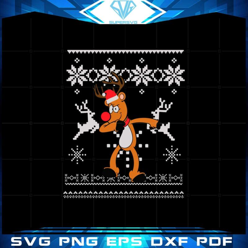 dabbing-reindeer-ugly-christmas-sweater-svg-cutting-files