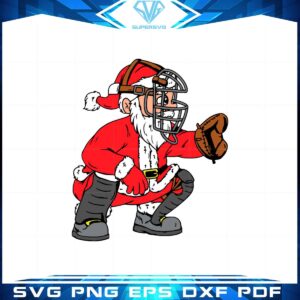 Santa Claus Baseball Catcher Christmas Svg Graphic Designs