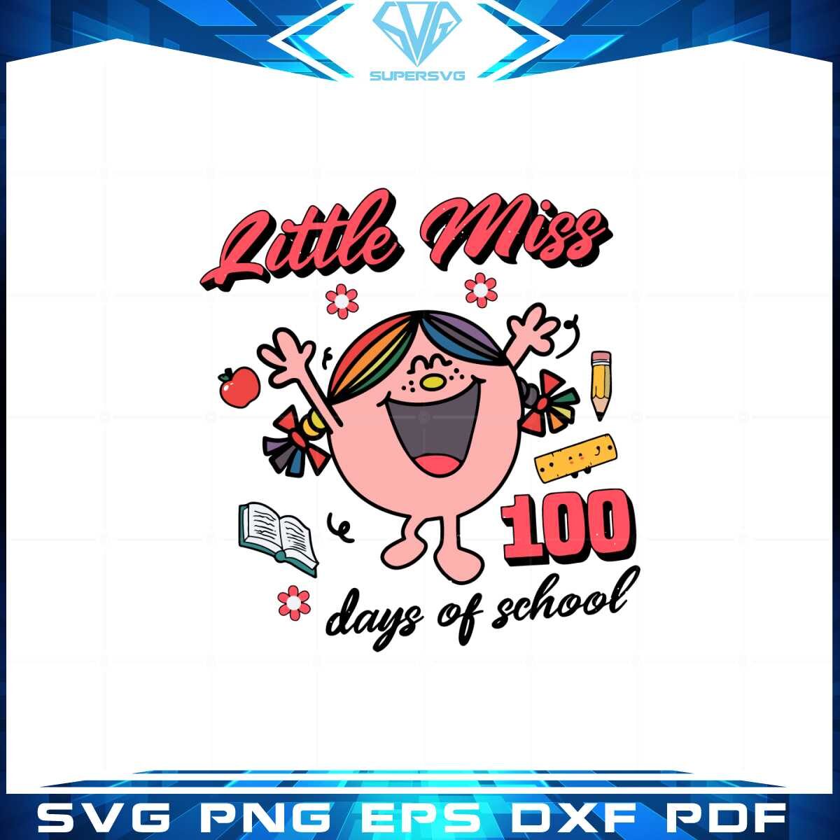 retro-little-miss-100-days-of-school-svg-graphic-designs-files