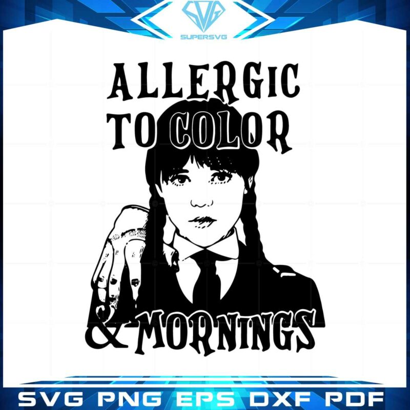 allergic-to-color-wednesday-addams-svg-graphic-designs-files