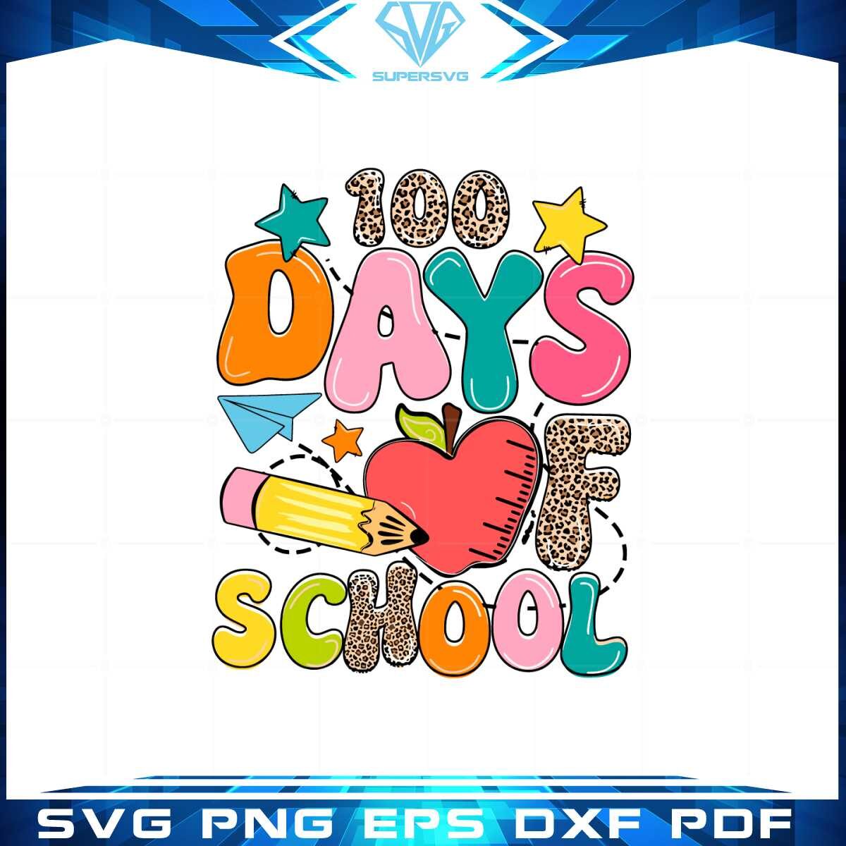 100-days-of-school-teacher-leopard-svg-graphic-designs-files