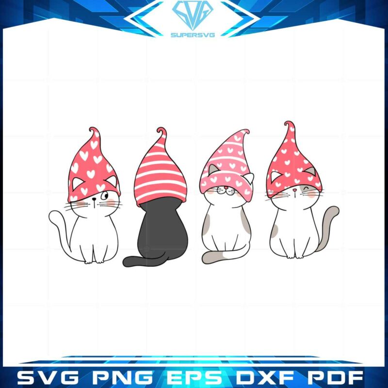 valentine-cat-with-gnome-hat-svg-for-cricut-sublimation-files