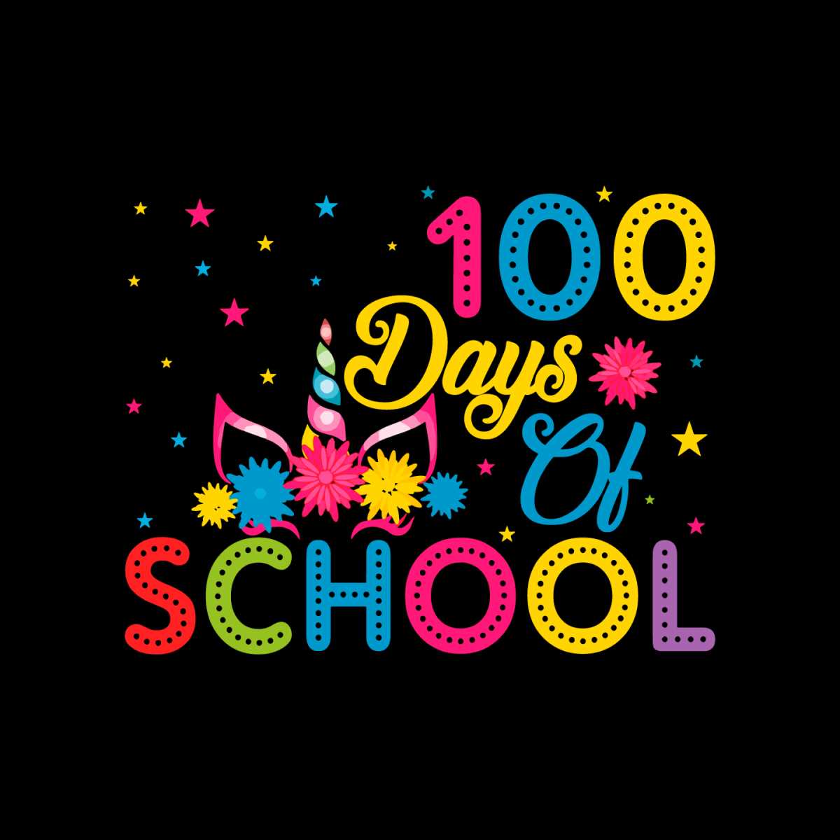 100 Days Of School Unicorn Svg For Cricut Sublimation Files