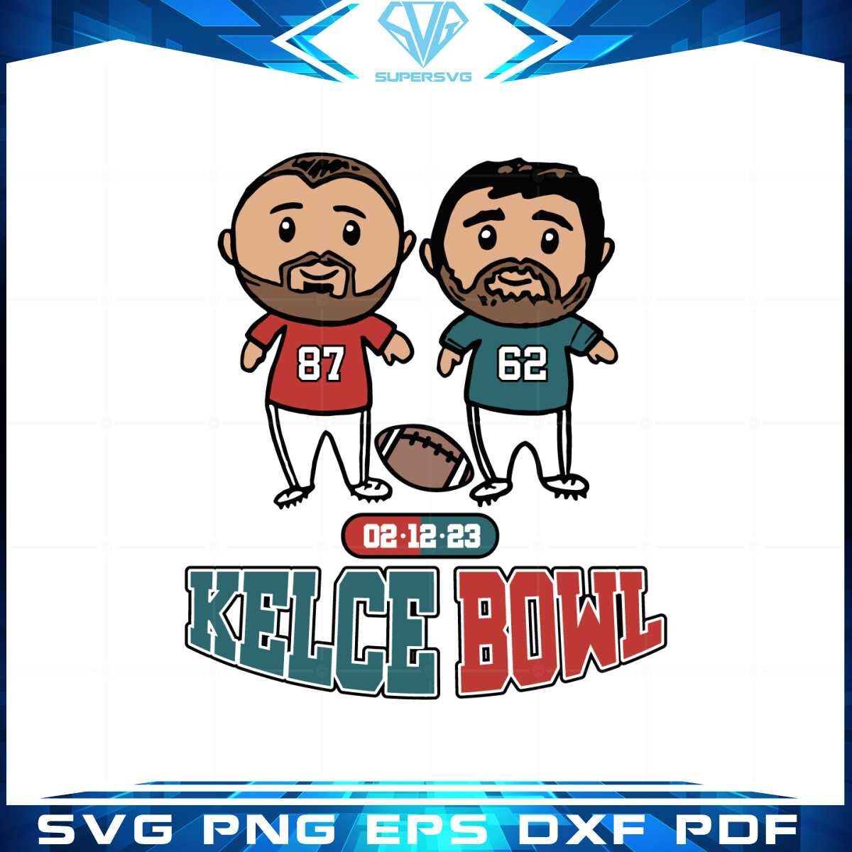 kelce-bowl-sport-kansas-city-super-bowl-lvii-cartoon-svg