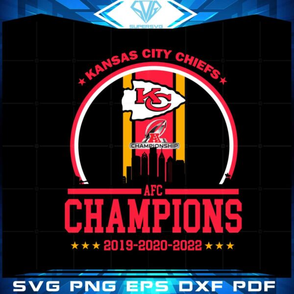 Kansas City Chiefs Afc Champions 2019 2020 2022 SVG Files