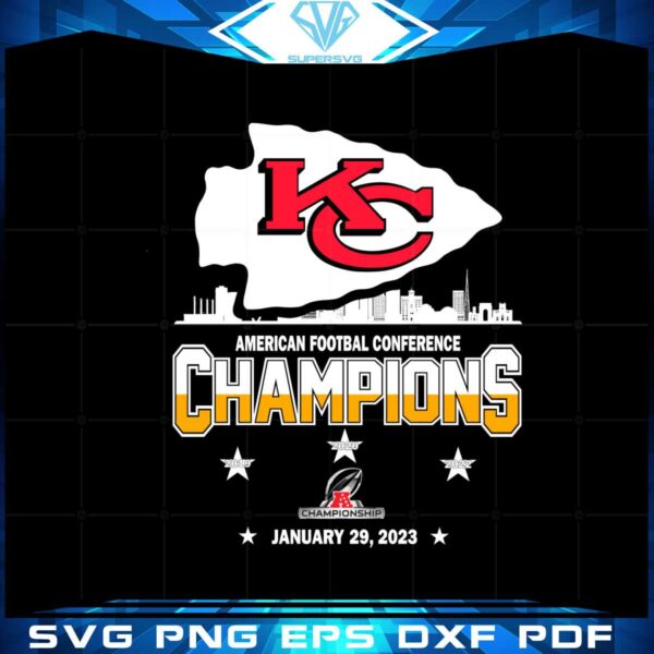Kansas City Chiefs American football Conference Champions 2023 Svg