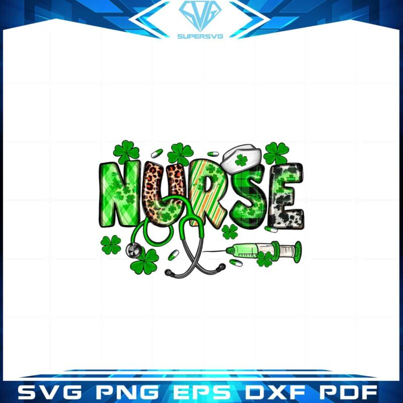 st-patrick-lucky-nurse-nurse-stethoscope-png-sublimation-designs