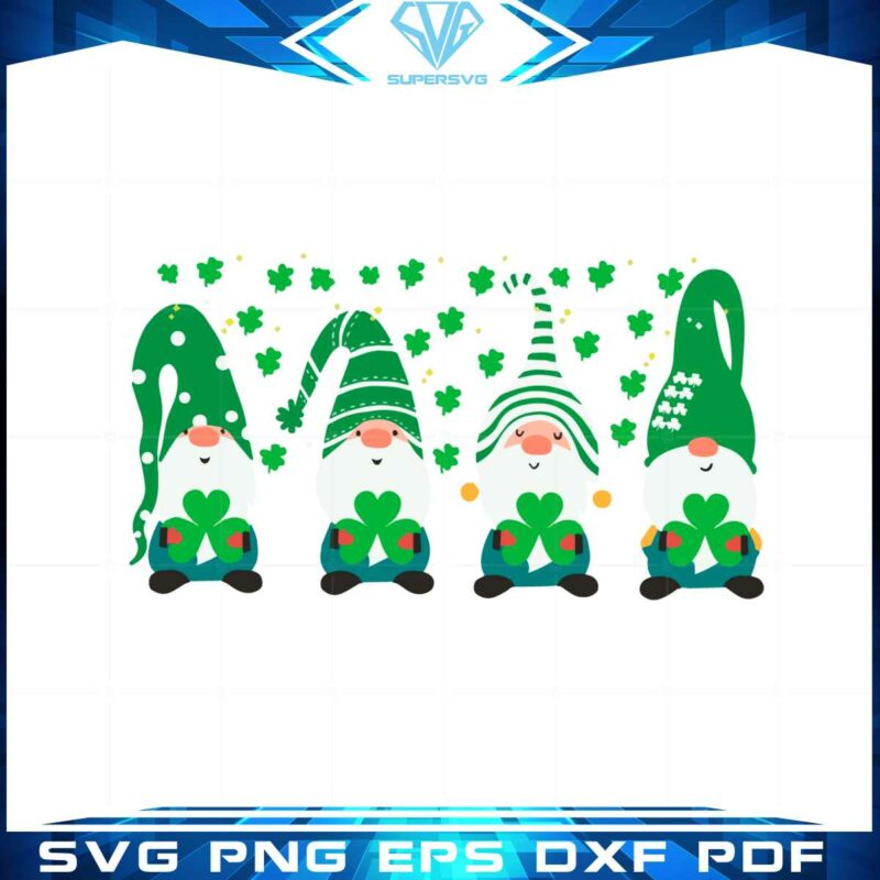 st-patricks-day-gnomes-four-leaf-clover-svg-cutting-files
