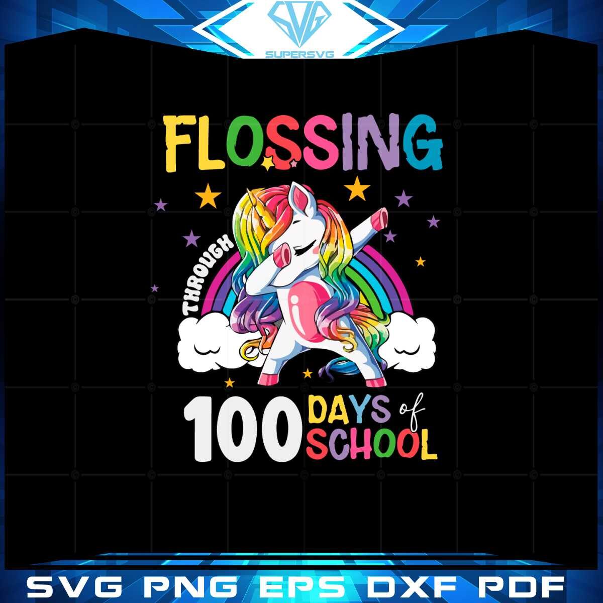 flossing-through-100-days-of-school-unicorn-100th-magical-days-svg