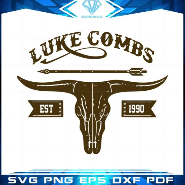 Bull Skull Luke Combs Est 1990 Luke Combs Tour 2023 Svg