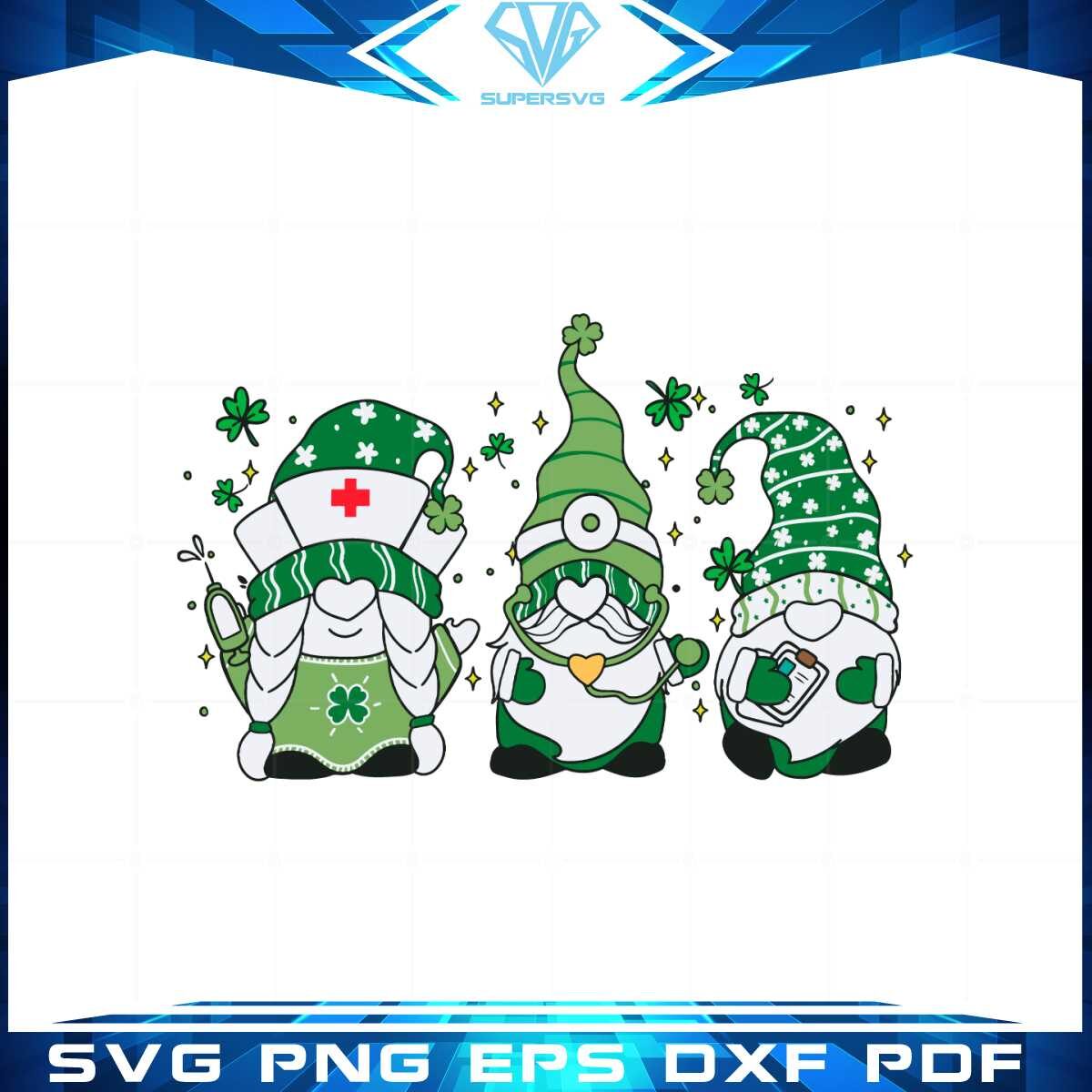 patricks-day-nurse-st-patrick-day-gnomes-squad-svg-cutting-files